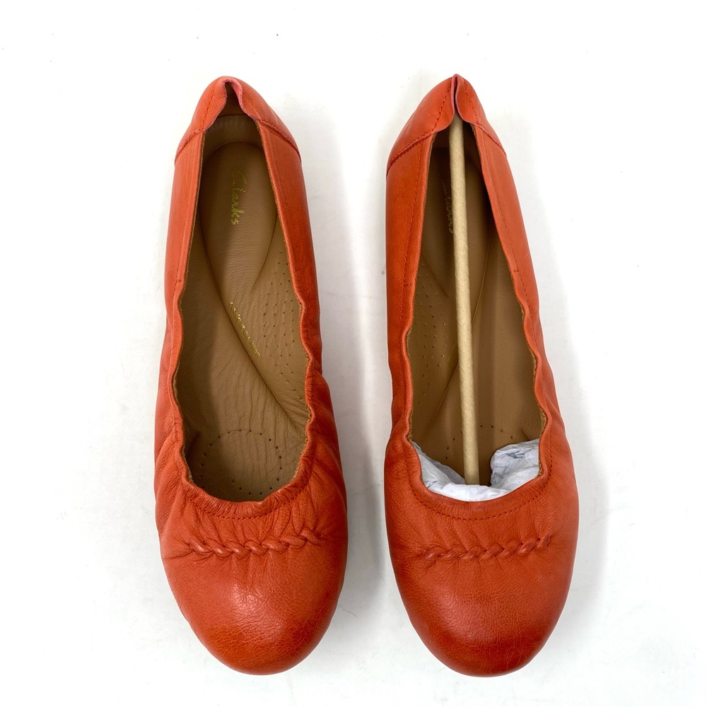 Clarks Rena Hop Grenadine Leather Ballet Flats Size 9 Wide - Picture 6 of 8